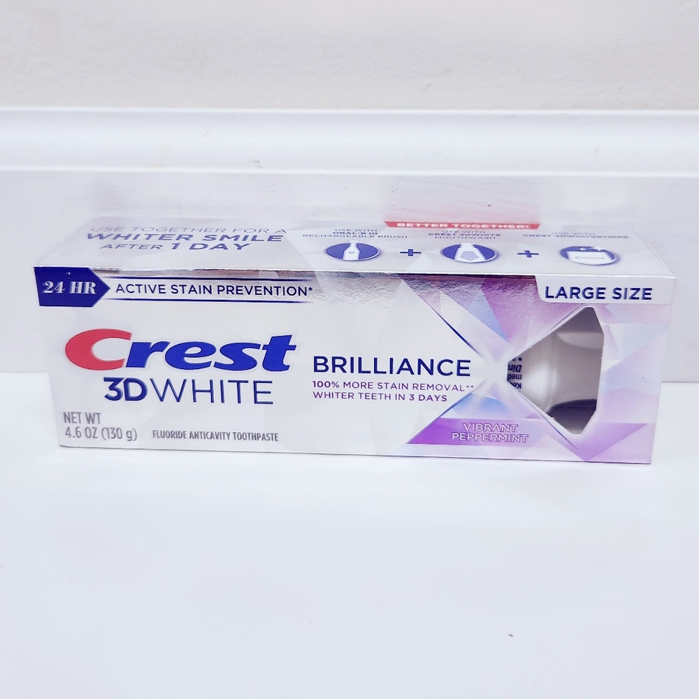 ⭐4/$15 Crest 3D White Brilliance Toothpaste Vibrant Peppermint